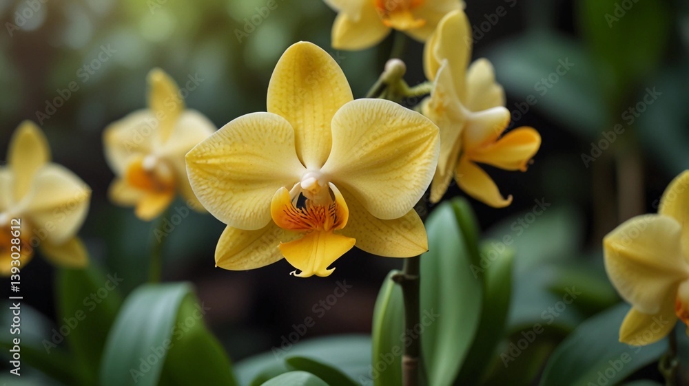 Fototapeta premium yellow and white orchid