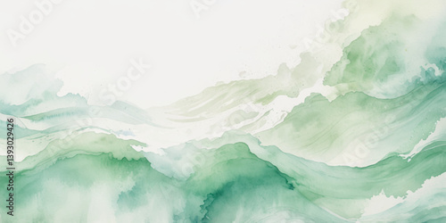 Photography Watercolor surface ocean water wave, seamless blue water ocean wave background