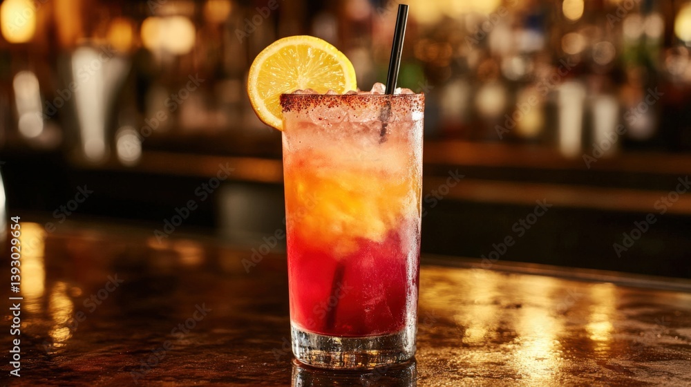 Refreshing Colorful Cocktail with Citrus Garnish Refreshing Colorful Cocktail with Citrus Garnish