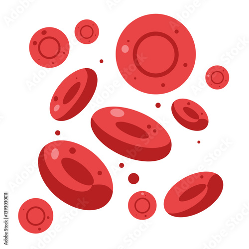 Blood Cells Illustration: A dynamic illustration of red blood cells, showcasing their intricate structure and essential role in human biology.