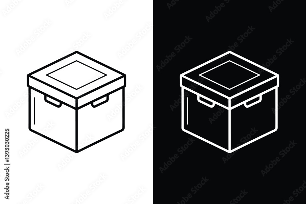 Storage box icon vector on White Background ,Vector Art Illustration on white background. Storage box icon vector on White Background ,Vector Art Illustration on white background.