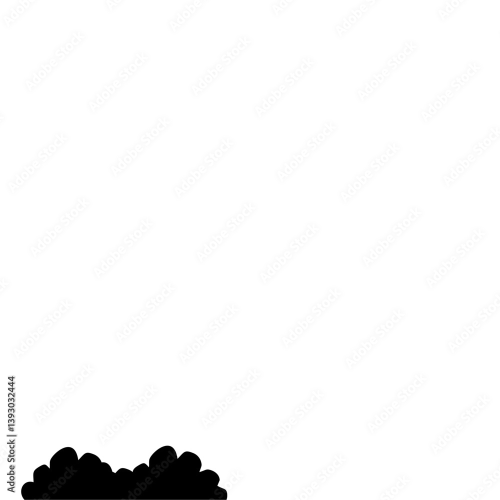 Fototapeta premium Flat Style Bush Silhouette