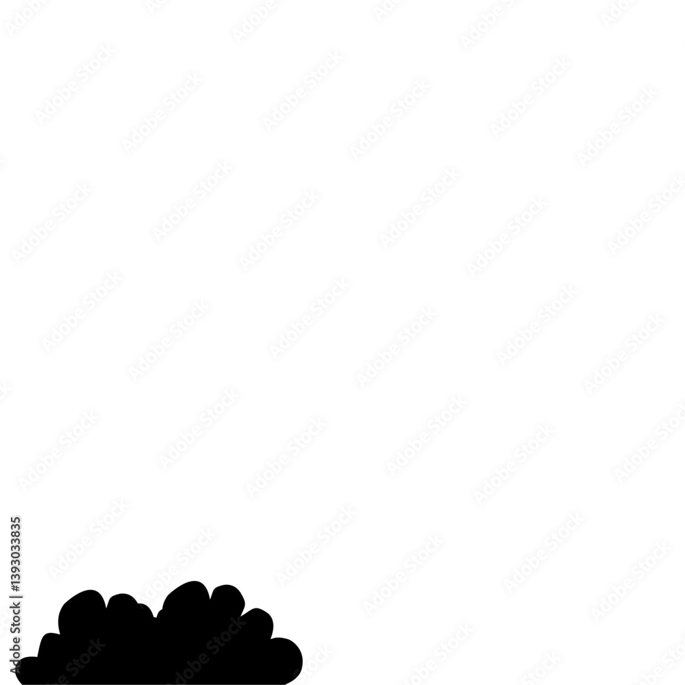 Obraz premium Flat Style Bush Silhouette