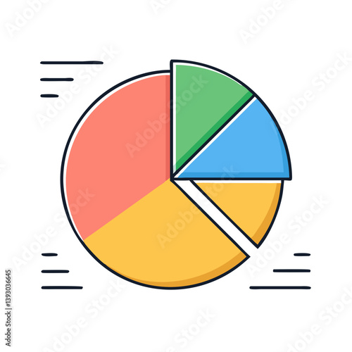 Free Download pie chart colored icon isolated on transparent background 
 - GFXLoad