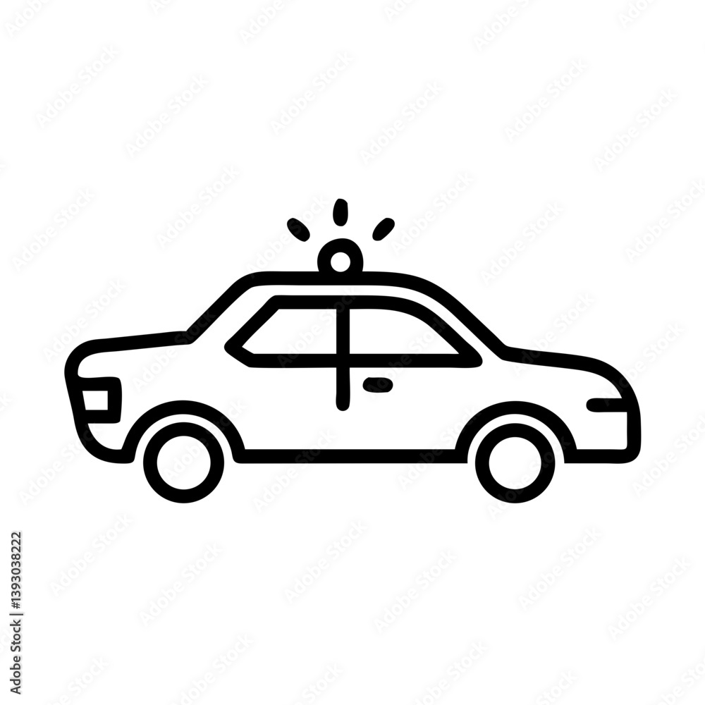 Naklejka premium Police Car Icon for Law Enforcement and Security Themes