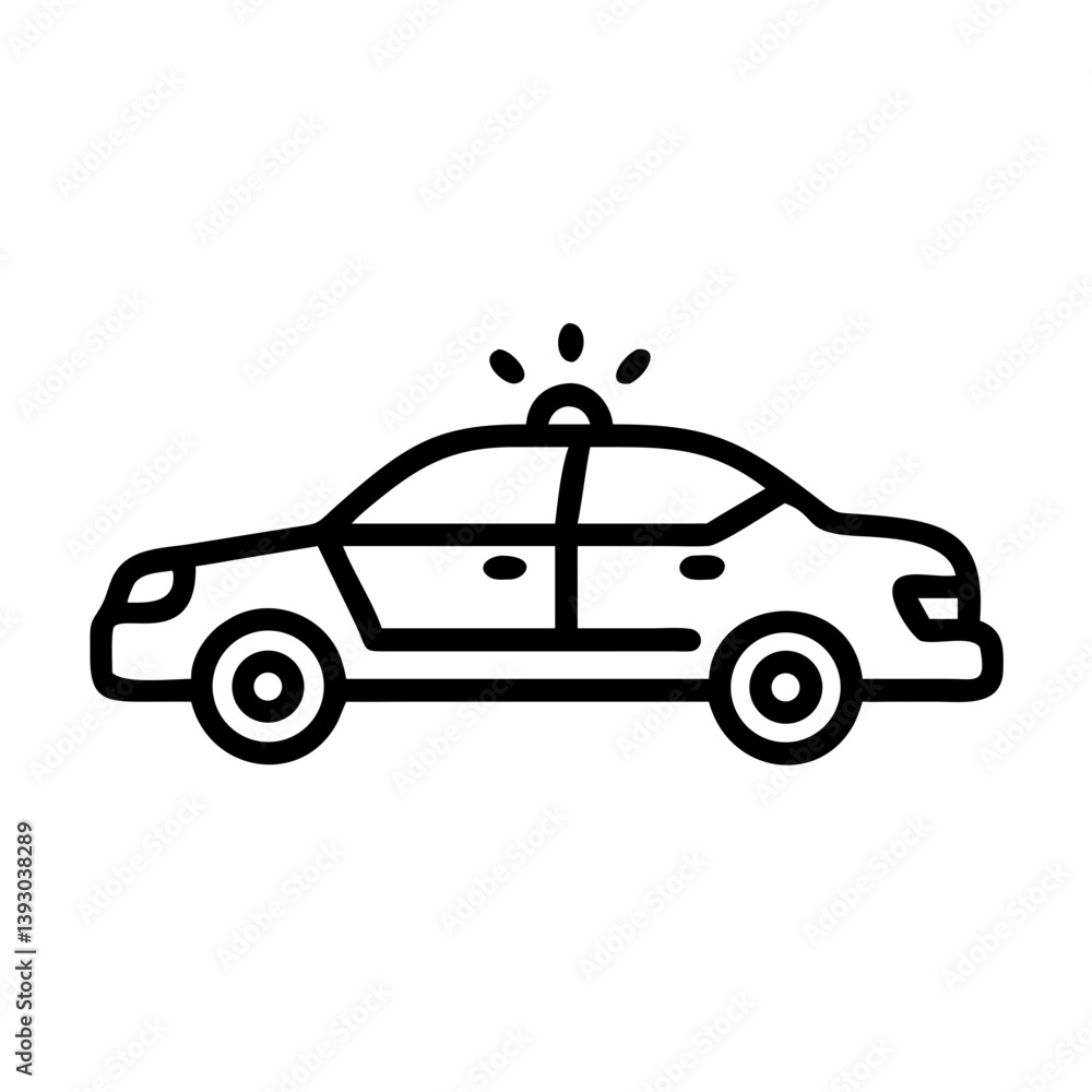 Police Car Icon for Law Enforcement and Security Themes Police Car Icon for Law Enforcement and Security Themes