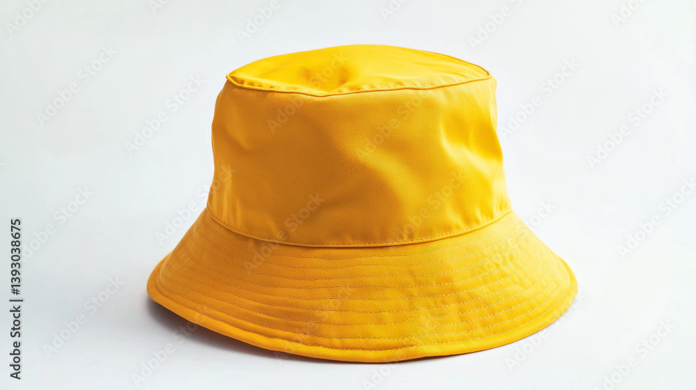 Fototapeta premium yellow bucket hat isolated on white