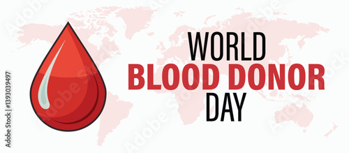 World Blood Donor Day, banner and flyer icon