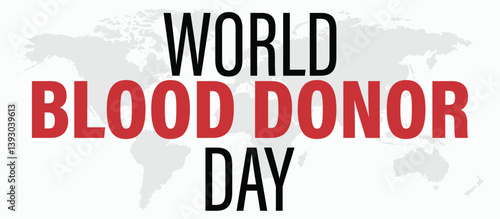 World Blood Donor Day, banner and flyer typography