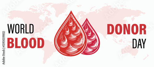 World Blood Donor Day, banner and flyer red world
