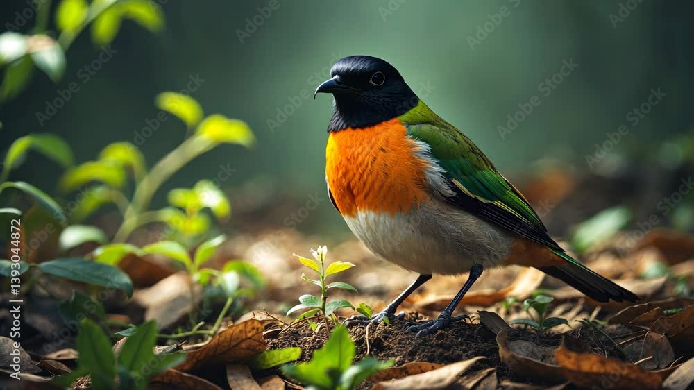 Indian pitta bird, a migratory species of summer. A remarkably beautiful bird. It showcases stunning birds that come for nesting. After 2-3 months, they will return. Indian pitta bird, a migratory species of summer. A remarkably beautiful bird. It showcases stunning birds that come for nesting. After 2-3 months, they will return.