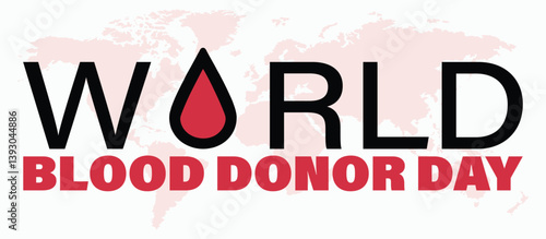 World Blood Donor Day, banner and flyer white background