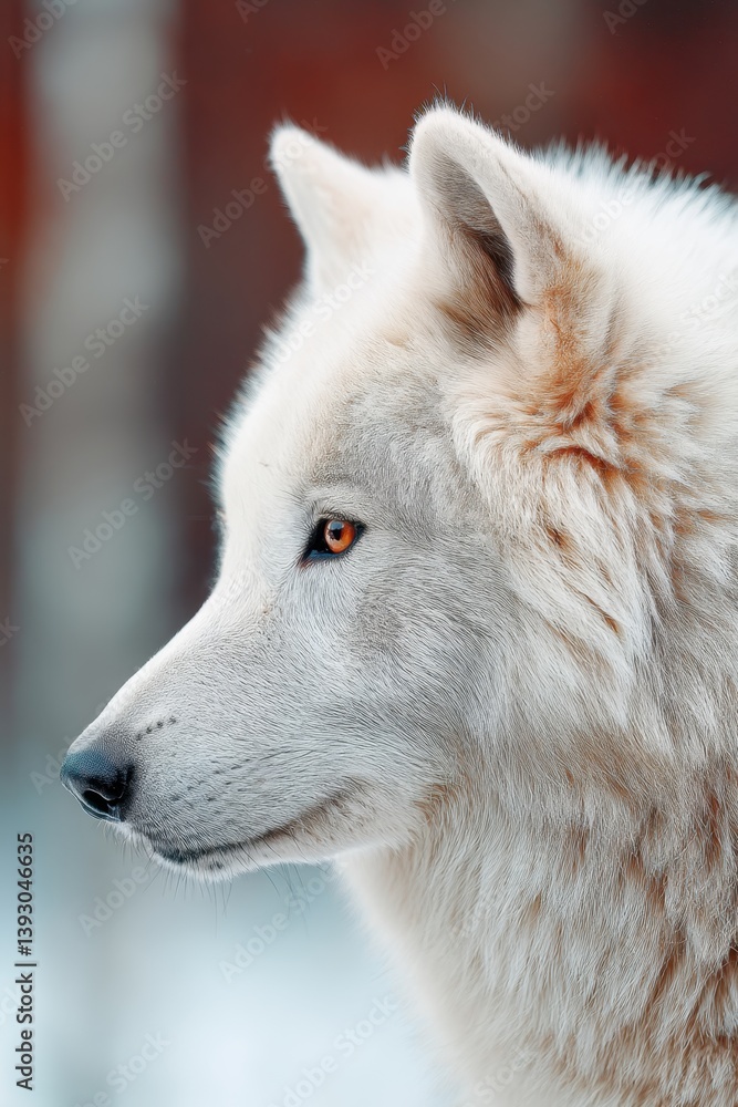 Majestic Dire Wolf Profile with Soft White Fur and Captivating Eyes Majestic Dire Wolf Profile with Soft White Fur and Captivating Eyes
