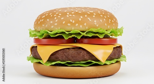 Classic cheeseburger with lettuce
