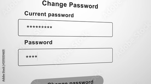 Change Password Animation, Online Security Interface with Password Fields