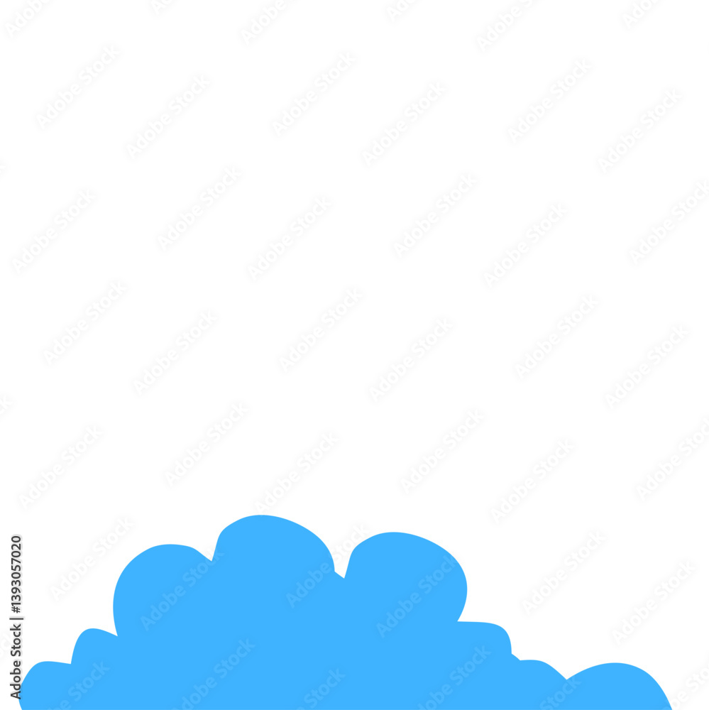 Flat Style Curly Clouds Flat Style Curly Clouds