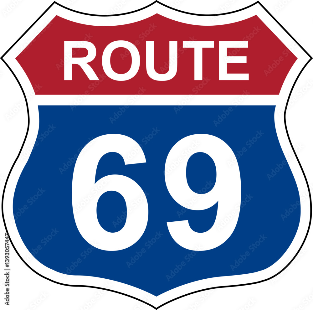 custom made wallpaper toronto digitalRoute 69. Sign with route number. Designations of routes or tourist destinations. Road number. US route sign.