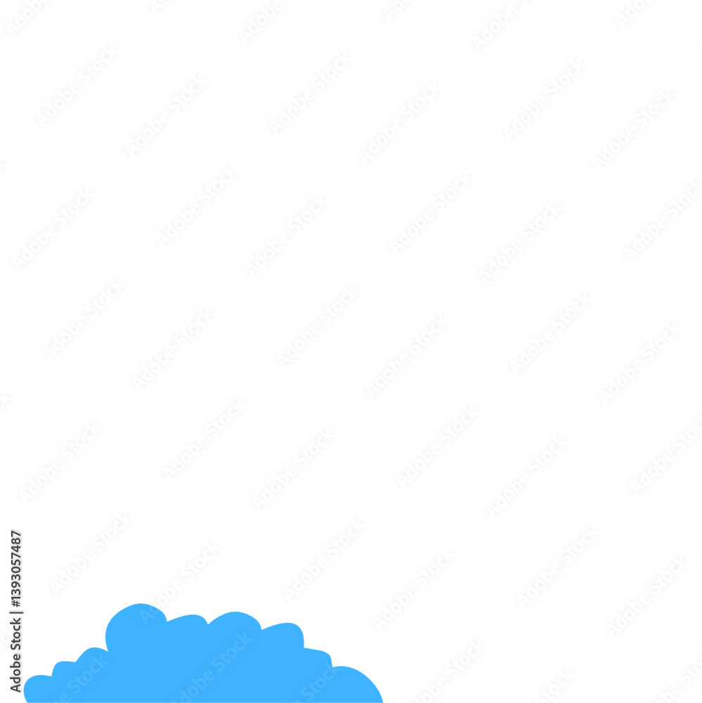 Flat Style Curly Clouds Flat Style Curly Clouds