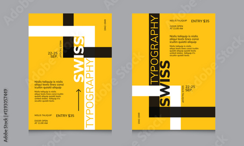Yellow Color Typographic Minimal Poster Layout, Event Poster