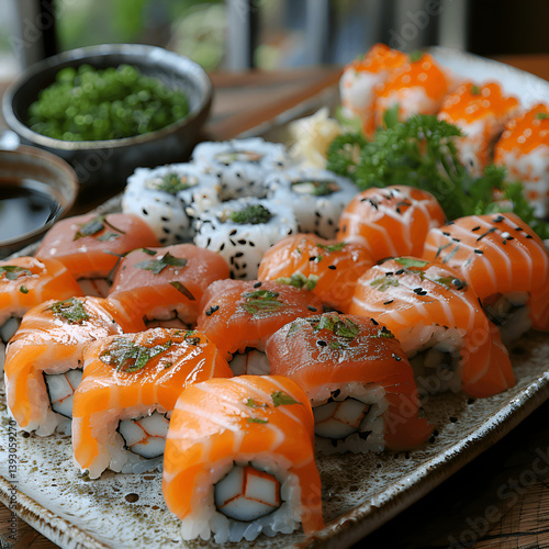 Sushi on a plate