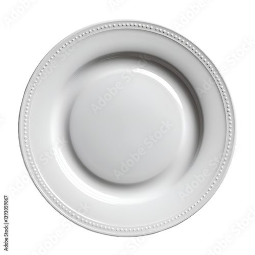 White ceramic plate top view isolated