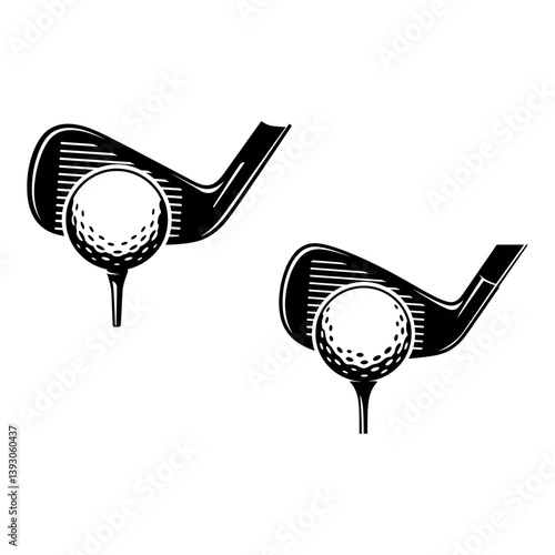 Golf ball set collection vector illustration