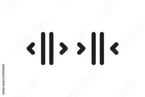 Code brackets and pause symbol icon vector
