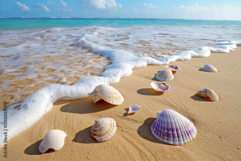 Obraz premium sea shells on beach