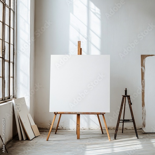 Wallpaper Mural Creative inspiration blank canvas in serene yoga room artistic space relaxing environment tranquil viewpoint conceptual art Torontodigital.ca