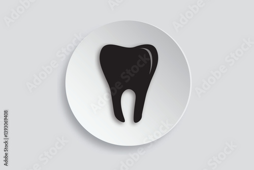 Flat vector icon of a tooth, ideal for dental care, health, dentist services, oral hygiene, and medical concepts.