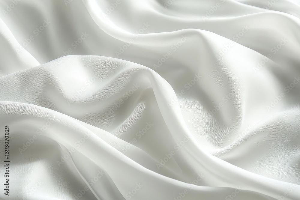 Fototapeta premium Soft White Satin Fabric Showing Elegant Drapery and Texture Details