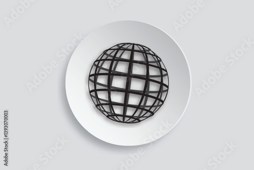 Vector globe icon symbolizing internet, global network, worldwide communication, globalization, and earth-related applications.