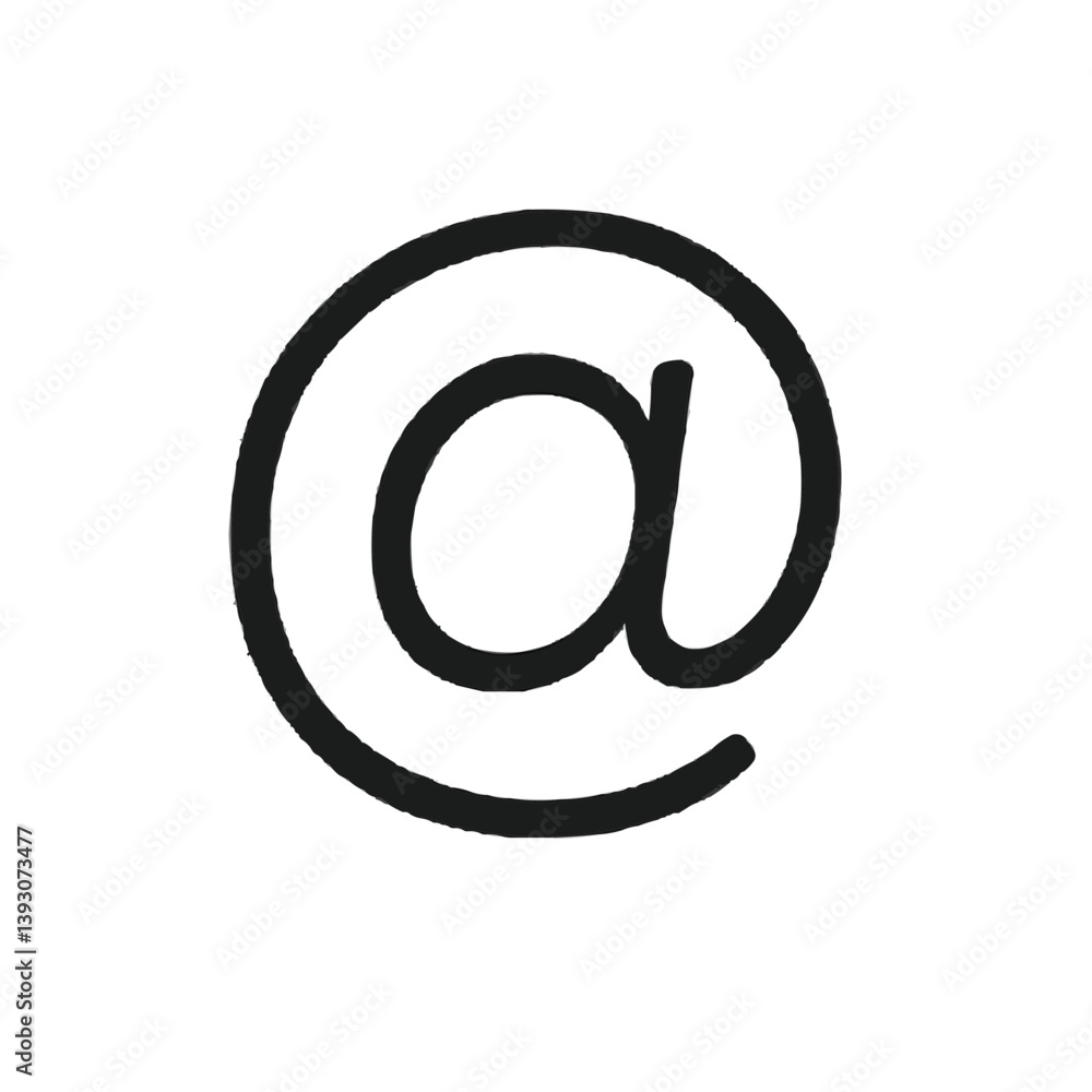 Minimalist Black At Symbol (@) Icon Isolated on White Background Minimalist Black At Symbol (@) Icon Isolated on White Background