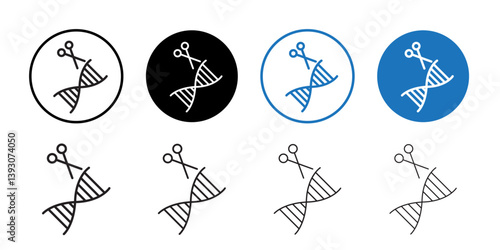 genome editing icon outline collection or set in black and white