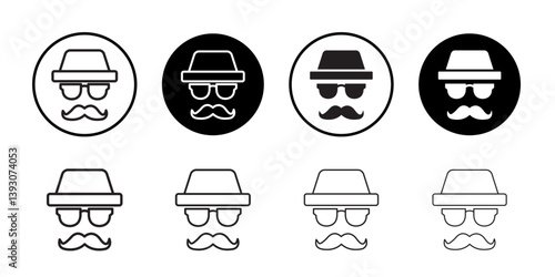 Gentleman icon outline collection or set in black and white