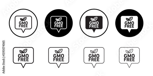 gmo free icon outline collection or set in black and white