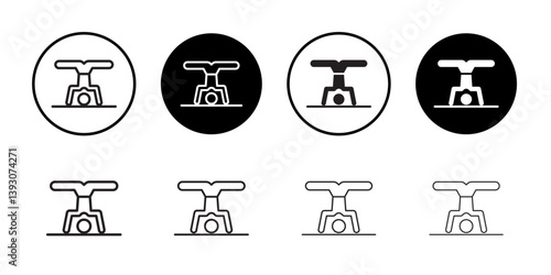 handstand exercise icon outline collection or set in black and white