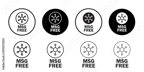 Msg free icon outline collection or set in black and white