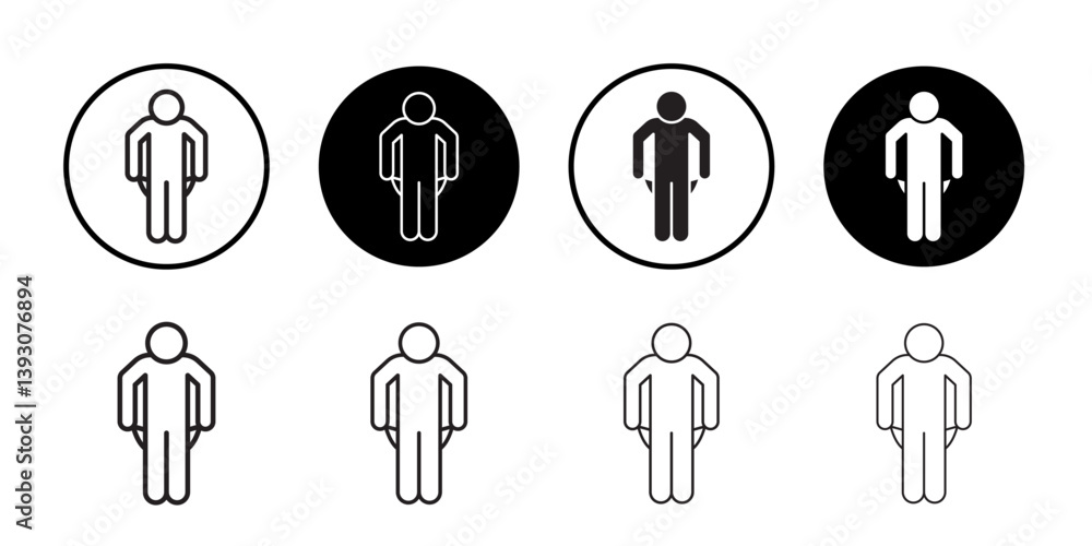 poor person empty pockets icon outline collection or set in black and white poor person empty pockets icon outline collection or set in black and white