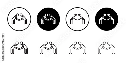 Respectfulness icon outline collection or set in black and white