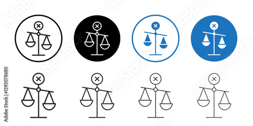Unfair icon outline collection or set in black and white