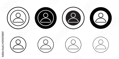 User icon outline collection or set in black and white