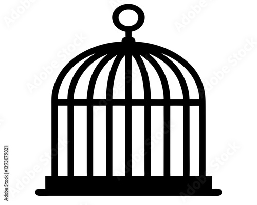 Bird Cage Silhouette Vector Design, Bird Cage SVG, Bird Cage Icon