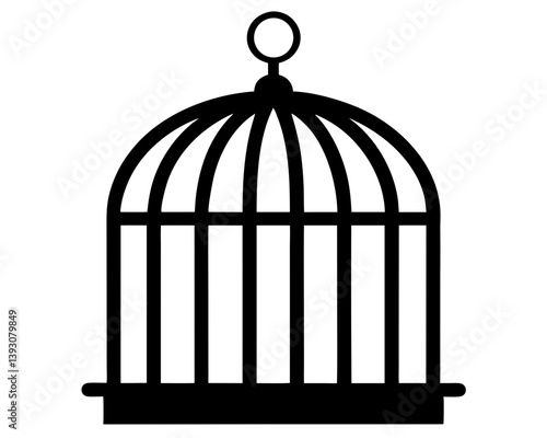 Bird Cage Silhouette Vector Design, Bird Cage SVG, Bird Cage Icon