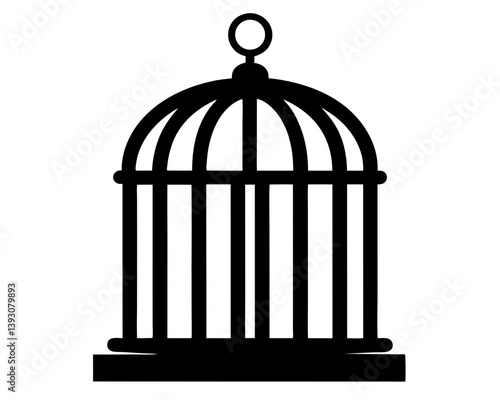 Bird Cage Silhouette Vector Design, Bird Cage SVG, Bird Cage Icon