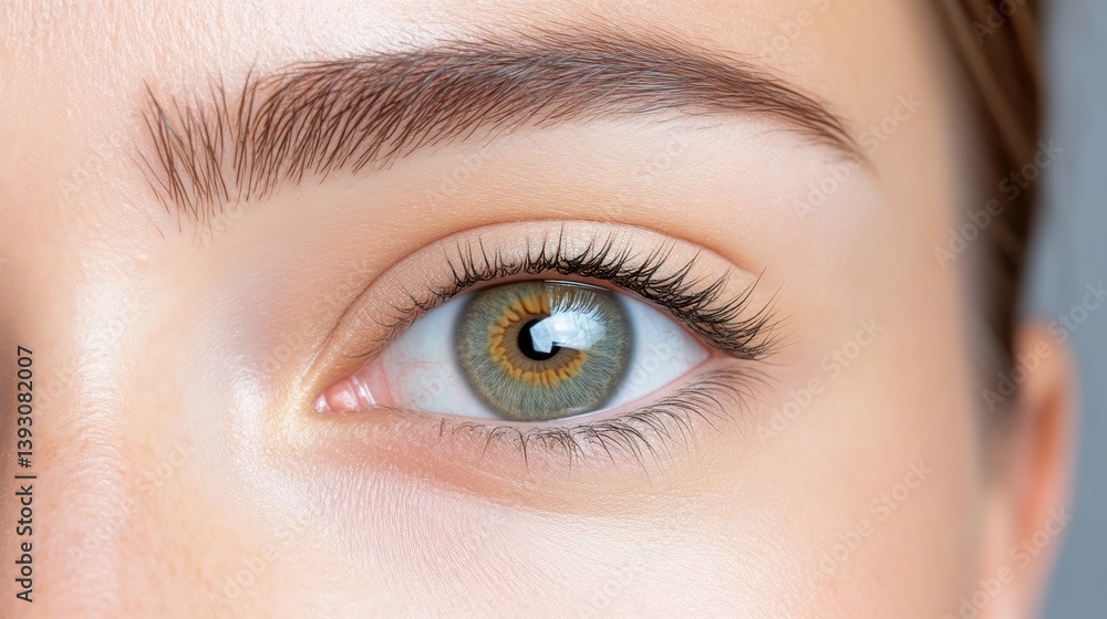 Womans Eye Lush Eyelashes Natural Makeup High-definition Soft Lighting Close-up Extreme Detail Intense Gaze Neutral Background Soft Beige Tones Ophthalmology Advertising Womans Eye Lush Eyelashes Natural Makeup High-definition Soft Lighting Close-up Extreme Detail Intense Gaze Neutral Background Soft Beige Tones Ophthalmology Advertising