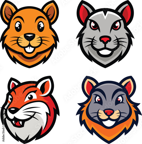 Gerbil head mascot logo design vector