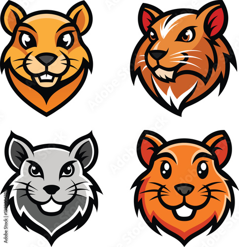 Gerbil head mascot logo design vector