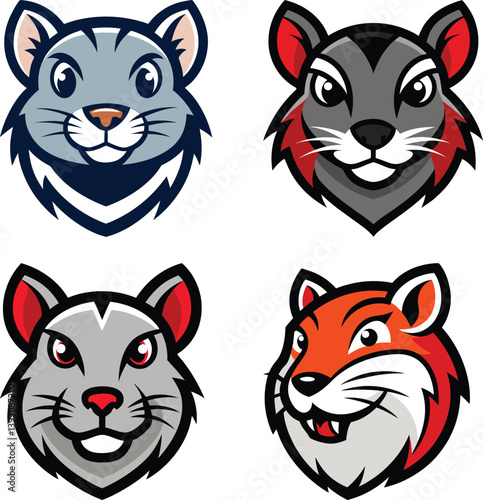 Gerbil head mascot logo design vector