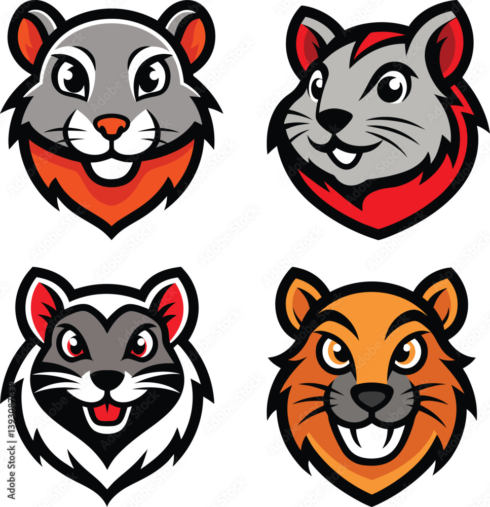 Fototapeta premium Gerbil head mascot logo design vector